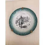 1 assiette  digoin & sarreguemines  verte et blanche - l'une  les pyrnes - retour du canigou  - numrot ...
