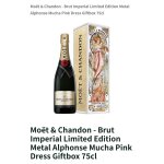 1 btl de moet et chandon - brut imperial limited edition metal alphonse mucha pink dress
