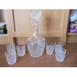 1 carafe et 6 verres - cristal d'arques