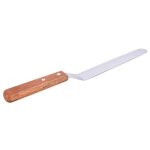 1 spatule couteau lisseur pelle coud�e a p�tisser en bois acajou et acier inoxydable courb� souple - ...