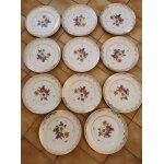 11 assiettes plates vintage. porcelaine limoges ulim.
