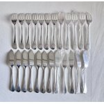 12 couverts a poisson m�tal argent� poin�onn� saint m�dard