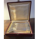12 fourchettes a hutre en mtal argent apollo