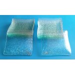 14 assiettes de forme carré - verre transparent martelé granité - assiette a dessert ou a salade ou autre ... 14 assiettes de forme carré - verre transparent martelé granité - assiette a dessert ou a salade ou autre ...