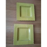 2 assiettes carr�es maisons du monde 21 x 21 cm