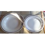2 assiettes creuse et a dessert vintage - oxford marron et blanc 9821 - 1 brazil - 22 et 18. 6cm