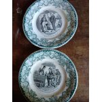 2 assiettes desserts  ; luneville ; opaque