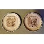 2 assiettes parlantes. digoin sarguemines. histoire de brigands. 2 assiettes parlantes. digoin sarguemines. histoire de brigands.