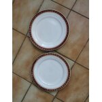 2 assiettes plates st amand. mod�le empire.