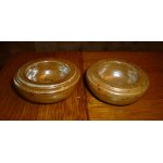 2 beurriers individuels en gr�s ou sali�re poivri�re - butter dish - 08, 7x04cm env - france , ann�es ...