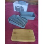 2 boites a d�jeuner ecologiques avec ses couverts neufs jamais utilis�