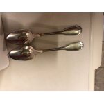 2 cuill�res a soupe - argenterie ancienne - poin�ons au dos metal blanc 67 et ?