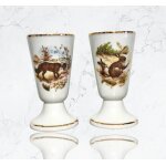 2 mazagrans porcelaine limoges chasse