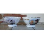 2 petits bols facettes en porcelaine blanche & lisers or - 9, 7 cm de diamtre , 05, 5cm de hauteur ...