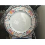 3 belles assiettes fleurs mauves / ciel / jaunes -