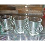 3 tasses a caf� en verre epais (portugal) .