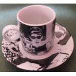 3 tasses avec soucoupes audrey hepburn maisons du monde