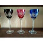 3 verres en cristal de lorraine - cristallerie de lemberg - 21 cms 3 verres en cristal de lorraine - cristallerie de lemberg - 21 cms