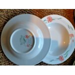 4 assiettes creuses sarreguemines motif floral