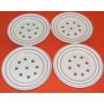 4 assiettes a dessert anciennes lun�ville k et g d�cors bordeaux bleus peint main