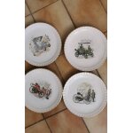 4 assiette a dessert � l�automobile � de gien