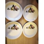 4 assiettes dessert fa�ence