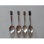 4 cuill�res a moka avec armoiries - vintage