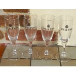 4 flutes publicitaires caf de paris - champagne , crmant - diamtre 4, 5 , hauteur 16cm environ