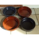 4 moules a crme brule - 2 de 12cm, 1 de 11, 5cm , 1 de 10, 5cm - 2 marron, 1 gris fonc , 1 noir