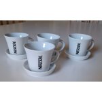 4 tasses a caf expresso + 4 sous tasses - porcelaine blanche - nescaf