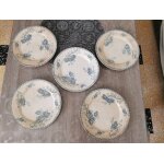 5 assiettes plates anciennes. roya u&c. sarguemines