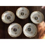 5 coupelles a fruits / desserts en porcelaine