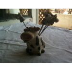5 pic apritif motif vache et leur support