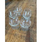 5 verres a digestif, liqueur en cristal saint louis