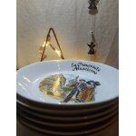 6 assiettes creuses  ; la choucroute alsacienne  ; porcelaine du val du cher ;