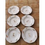 6 assiettes creuses - digoin sarreguemines  ; nemours ;