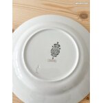 6 assiettes creuses en porcelaine de lunville , estampilles modle saxe.