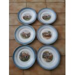 6 assiettes a dessert anciennes st amand ceranord made in france diam�tre 20 cm