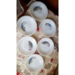 6 assiettes a dessert arcopal vintage motif ptunias