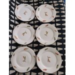 6 assiettes plates  ; nemours  ; - digoin sarreguemines