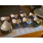 6 coquetiers en faience et un double