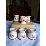 6 coquetiers en porcelaine