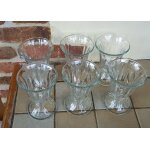 6 coupes glace sorbet , dessert - ann�es 80 - hauteur 12, 5cm environ , diam�tre au plus large 09cm environ ...