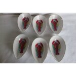 6 coupelles a avocat motif homard