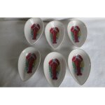 6 coupelles a avocat motif homard