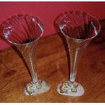 6 flutes a champagne, verre souffls bouche, ctes venise pieds nacre