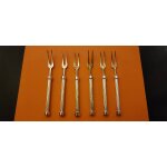 6 fourchettes a g�teaux argent�es