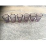 6 petits verres a digestif couleur mauve