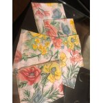 6 serviette table tissu fleurs vintage