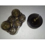 6 tasses et sous tasses arcoroc en verre tremp� vintage